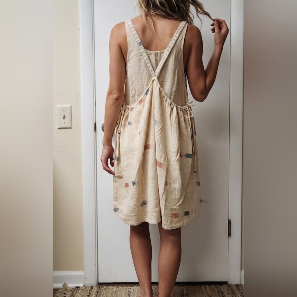 Free People Daydreamer Embroidered Boho Mini Dress With Pockets Size M - Picture 5 of 14